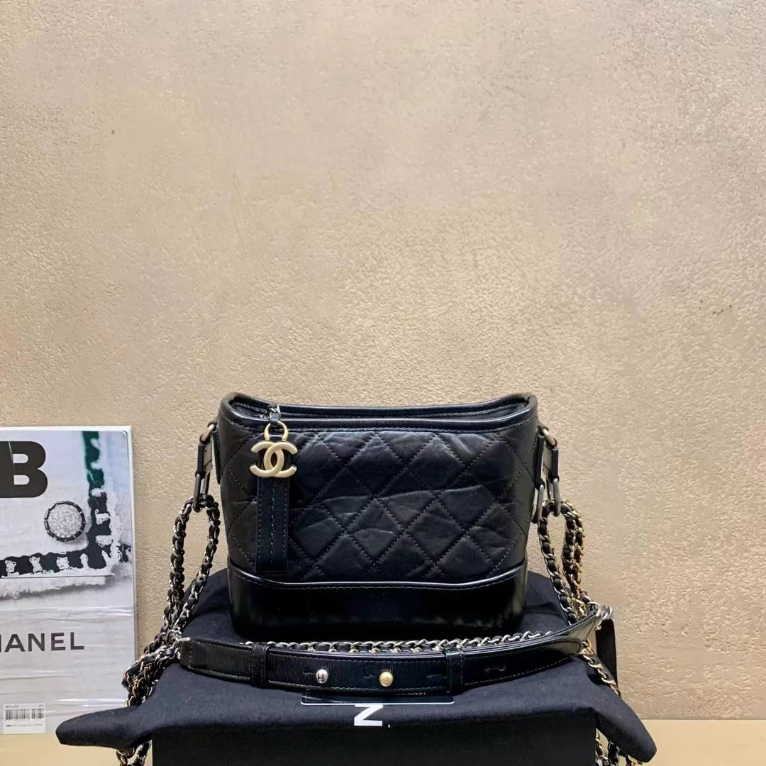 95新  预留壹臻中古/Chanel 流浪黑金小号单肩包 30开 62888323