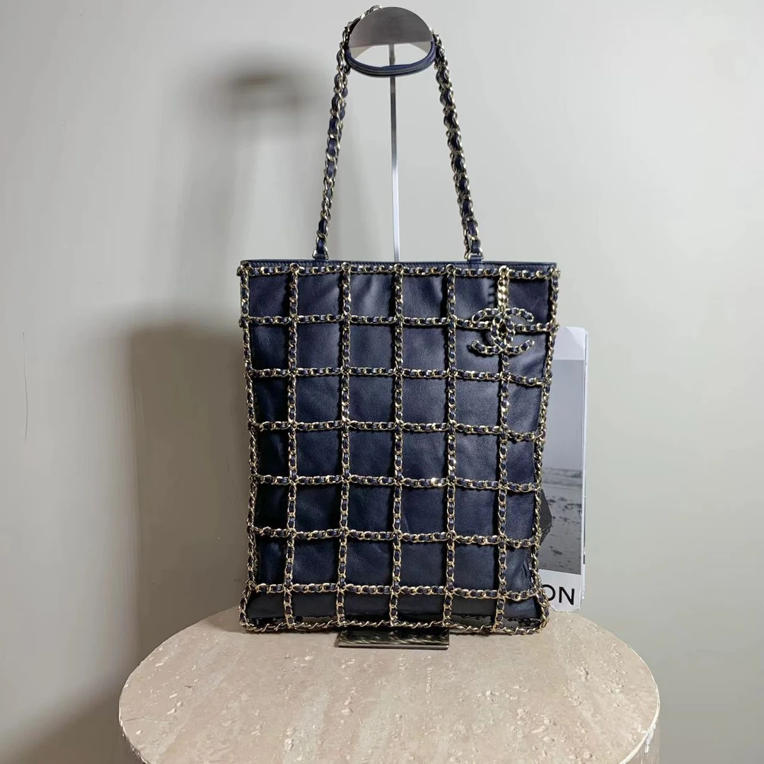 95新 Chanel/香奈儿 壹臻/95新网格cruise tote包 30开 11916066