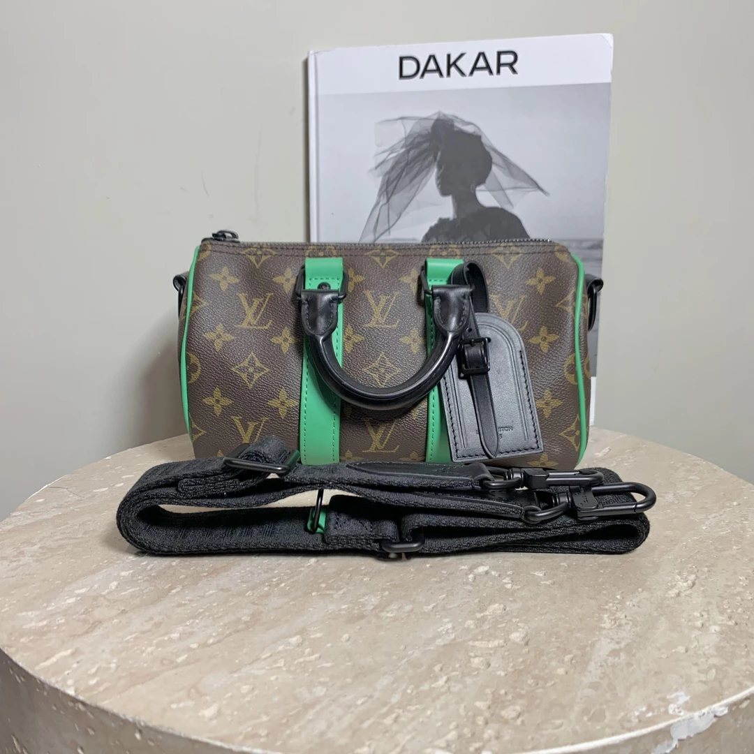 95新 LouisVuitton/路易威登 壹臻/老花皮keepall25芯片65717785