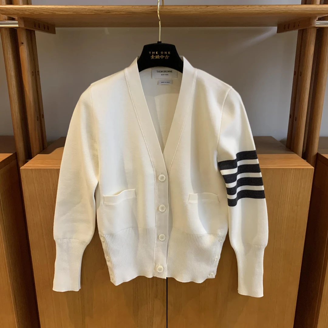 99新 THOMBROWNE 壹臻/ 白色针织开衫 36码 73123636