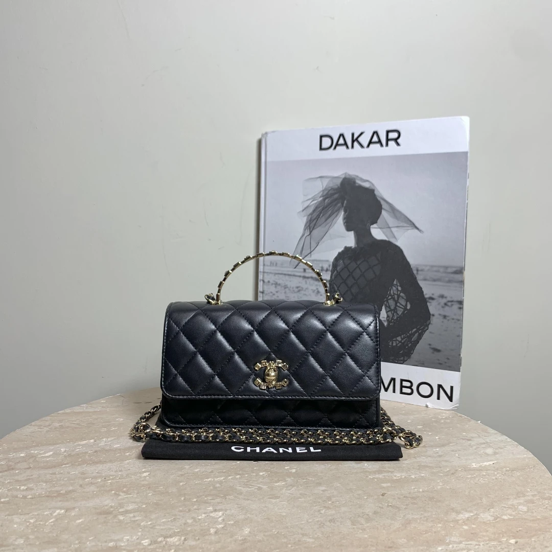 99新 Chanel/香奈儿 壹臻/24P黑金羊水钻手柄woc 58969452