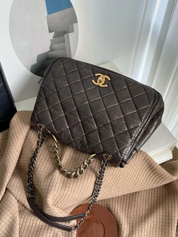 95新 Chanel/香奈儿 赤境·2730 金棕孟买熔岩系列翻盖单肩包12