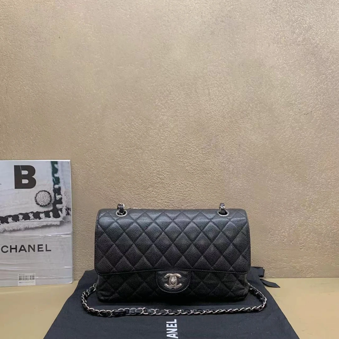 95新  预留壹臻中古/Chanel黑银牛cf中号15开 78531770