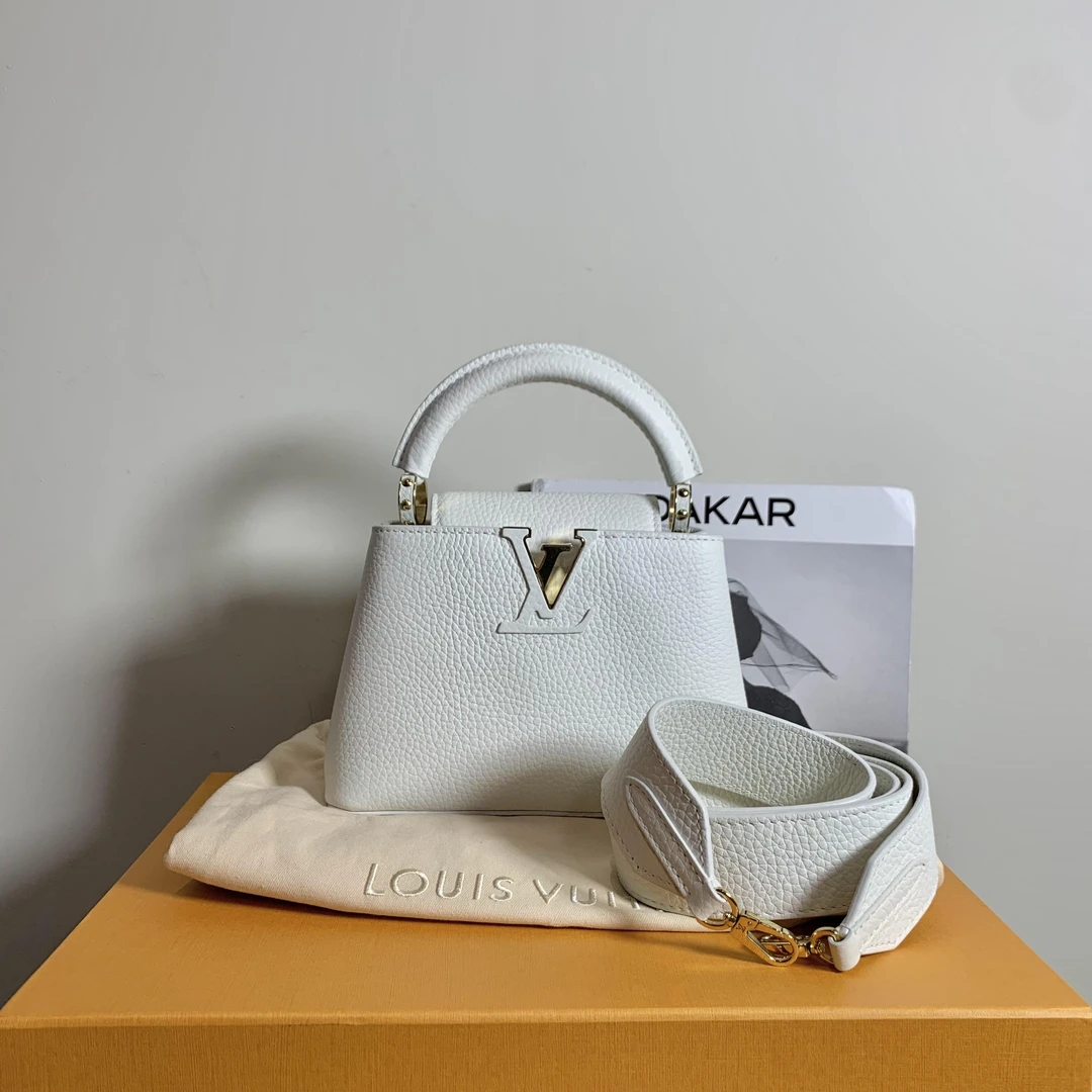 99新 LouisVuitton/路易威登 壹臻/白色capucines mini /46489832