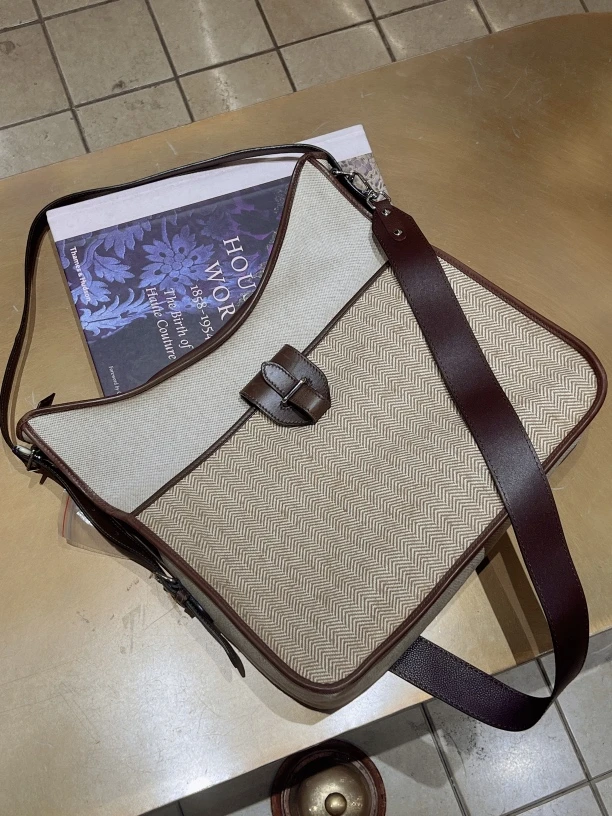 95新  Hermes Evelyne Hobo 帆布拼皮包