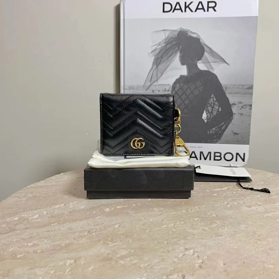 95新 GUCCI/古驰 壹臻/99新 GUCCI 黑金折叠钱包 27987264
