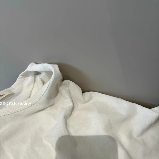 ZDQYXF红人上新 定制面料系列白色打底艺术感小衫长袖T恤(必入款)