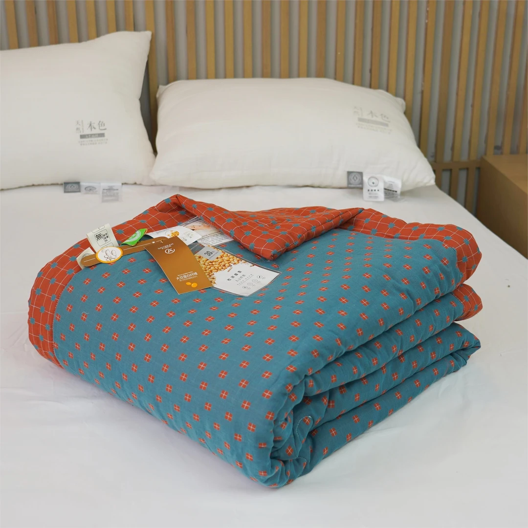 【万福Plus】夏被母婴级A类空调被全棉双层纱夏凉被30%大豆蛋白纤维
