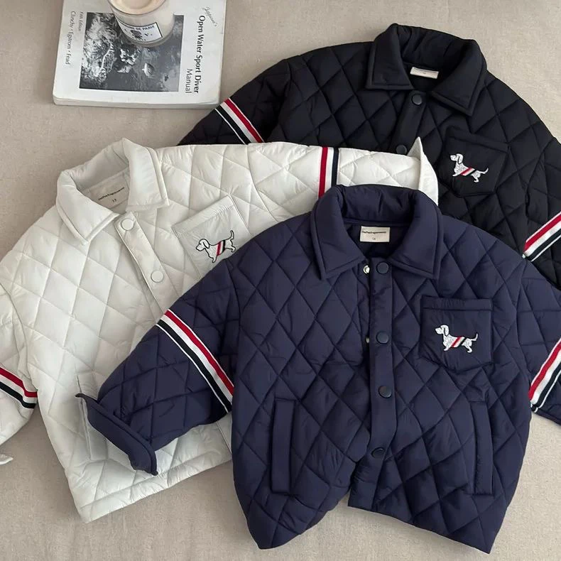 男童棉服2024秋冬季新款外套小童格子棉衣洋气男宝宝棉袄夹棉外套