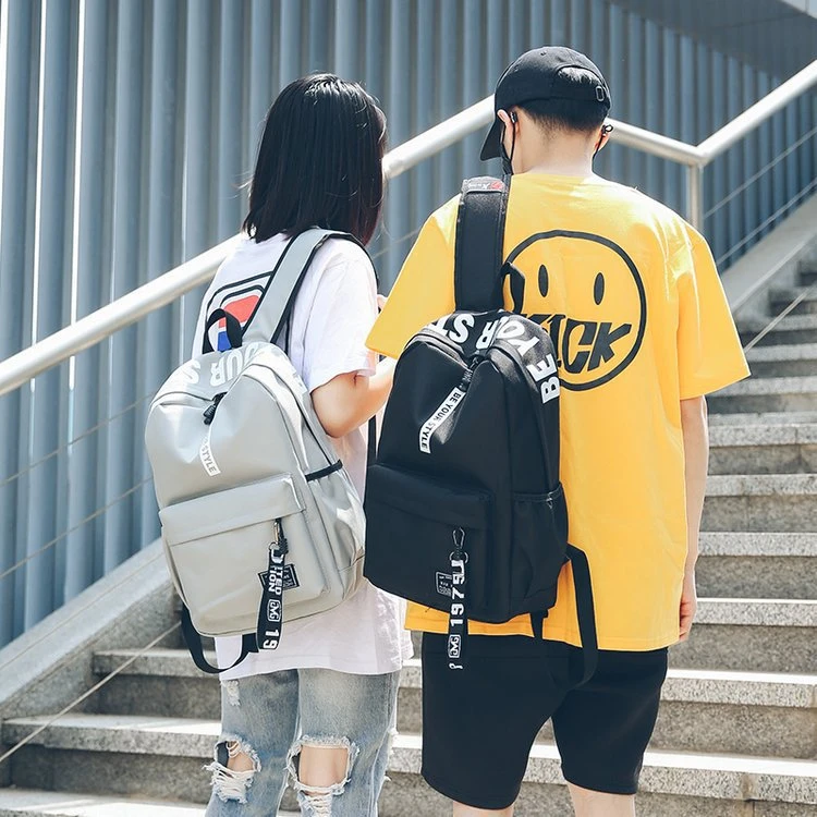 运动帆布双肩包韩版时尚电脑背包旅行包女高中生双肩包中学生书包