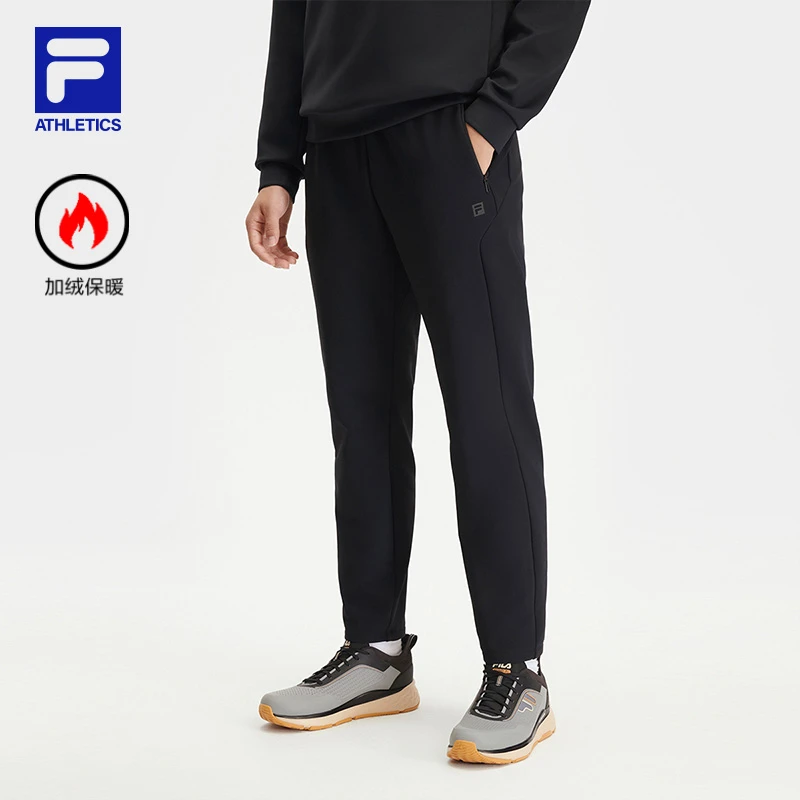 针织长裤休闲裤冬季新款加厚加绒保暖长裤子A11M441603F