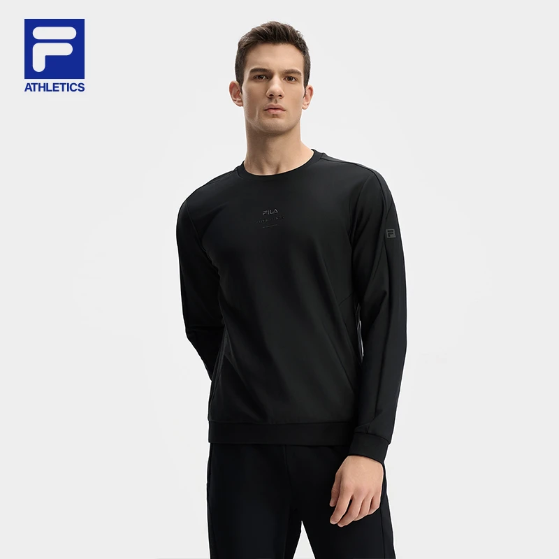 Fila/斐乐男士圆领卫衣简约长袖套头内搭亲肤舒适A11M441211F