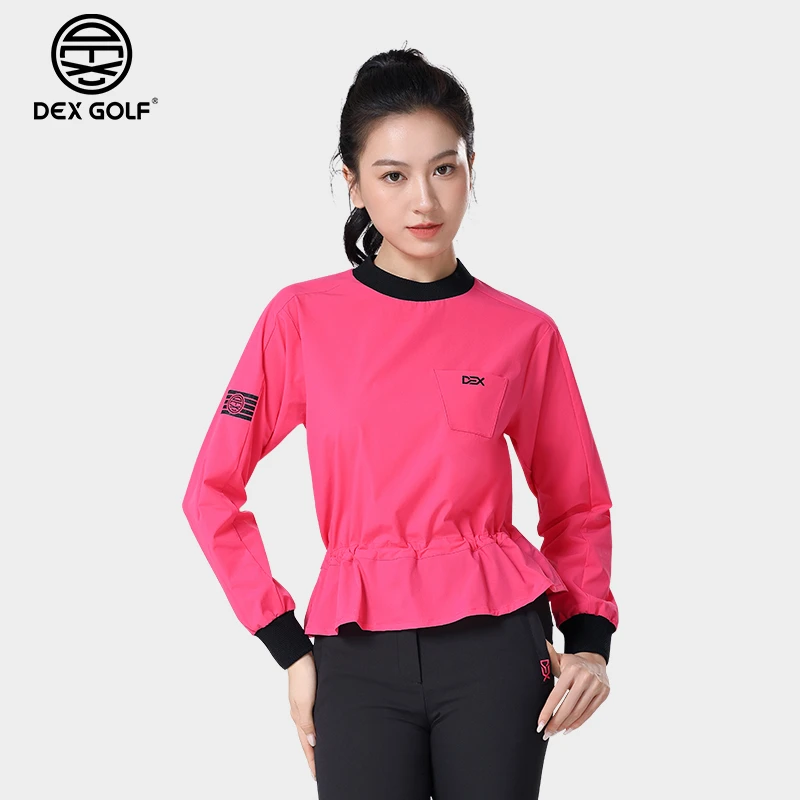DEXGOLF高尔夫服装女士秋冬新款6027套头长袖新颖收腰户外运动