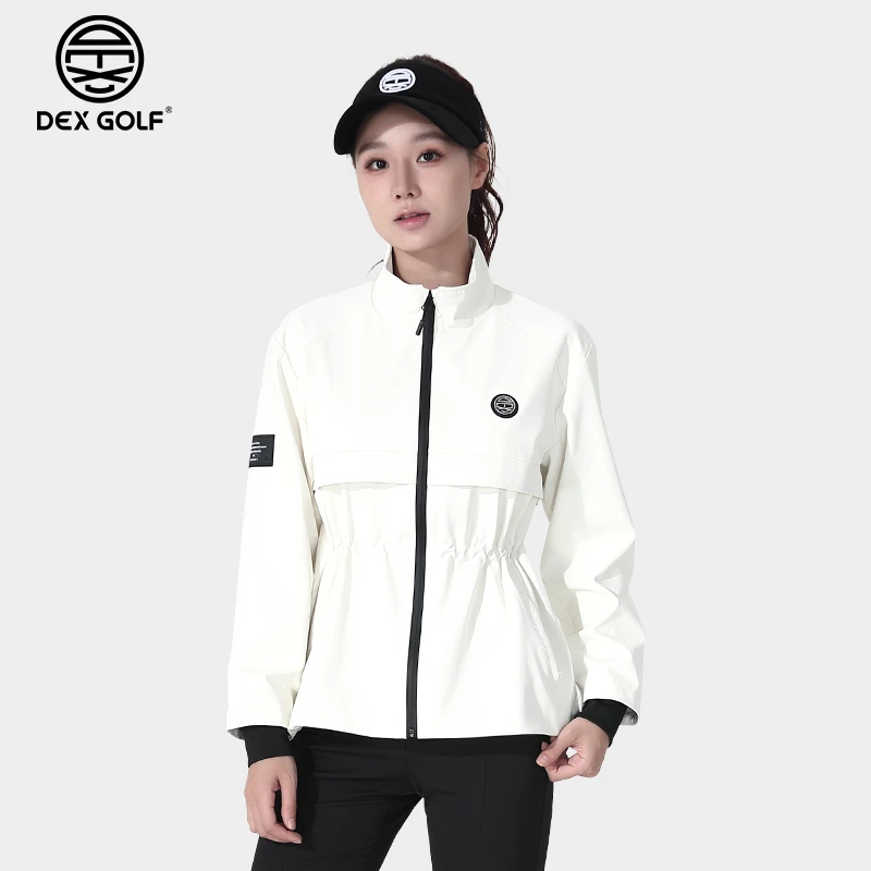 DEXGOLF高尔夫服装女士冲锋衣6042纯色拉链保暖防寒防风户外运动