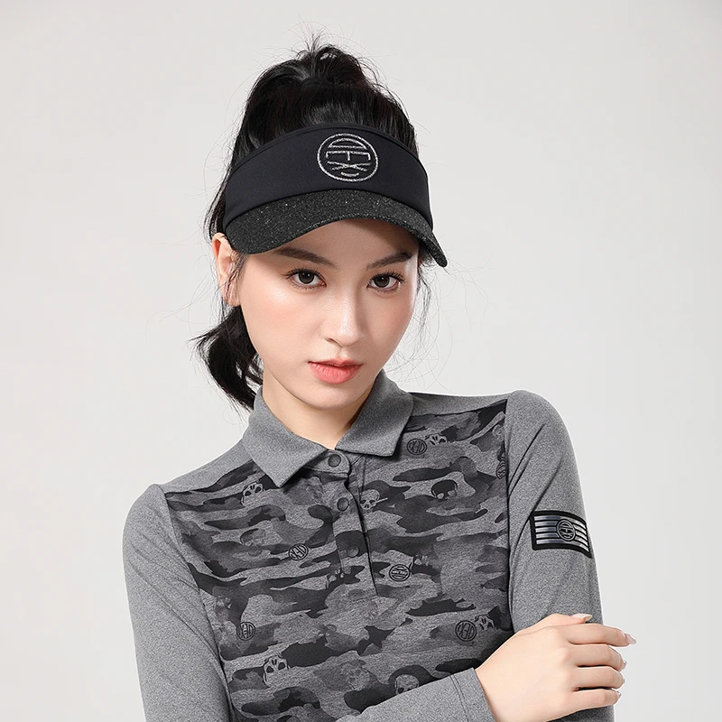 DEXGOLF高尔夫女士球帽珠光无顶帽气质时尚百搭户外运动可调节