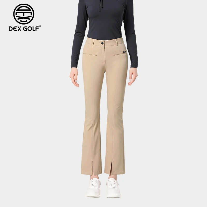 DEXGOLF高尔夫女士球裤秋款4090九分微喇叭开叉裤脚设计显瘦