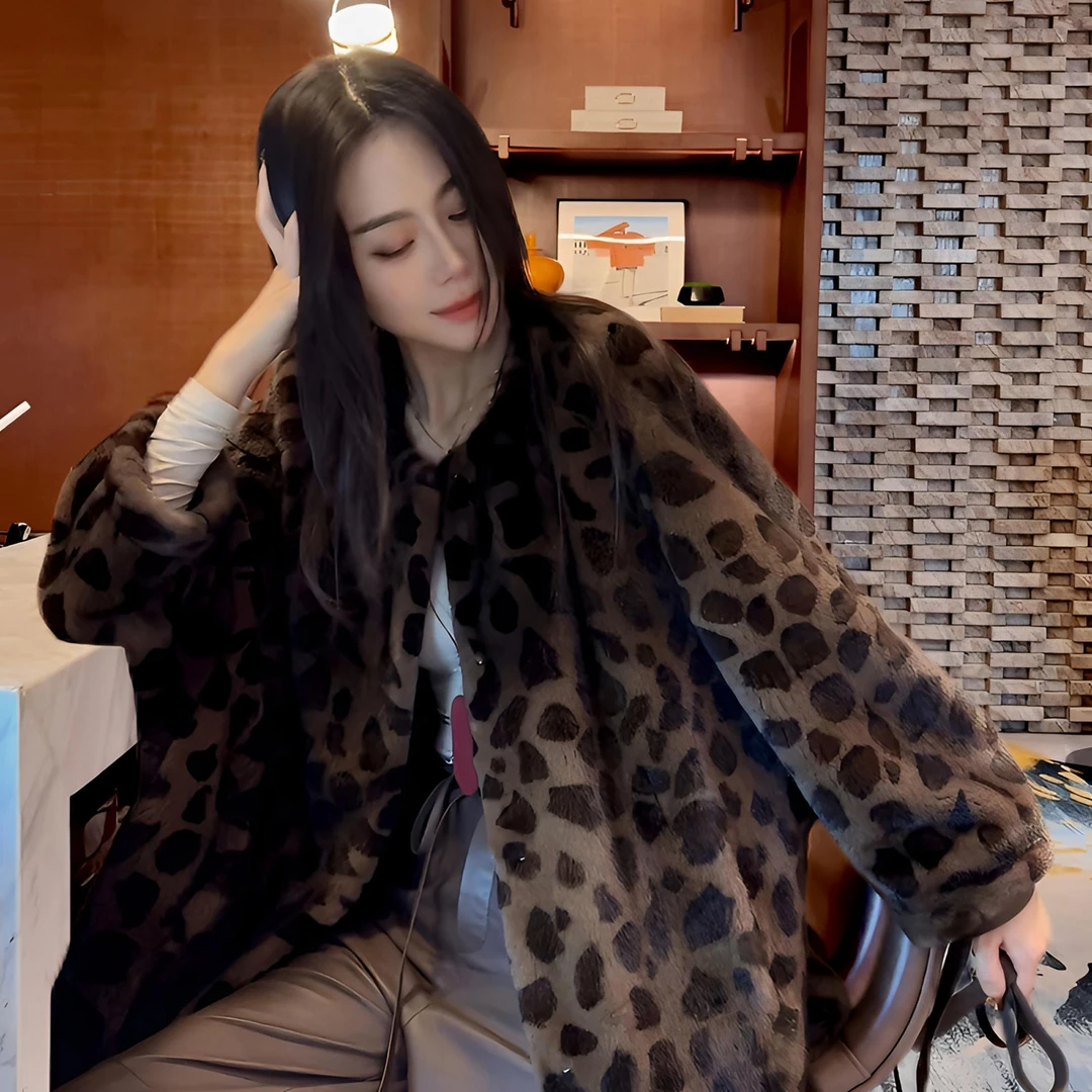 PINSHANGXIBAO/品尚喜宝冬季美拉德水貂休闲女士轻奢外套 66-623