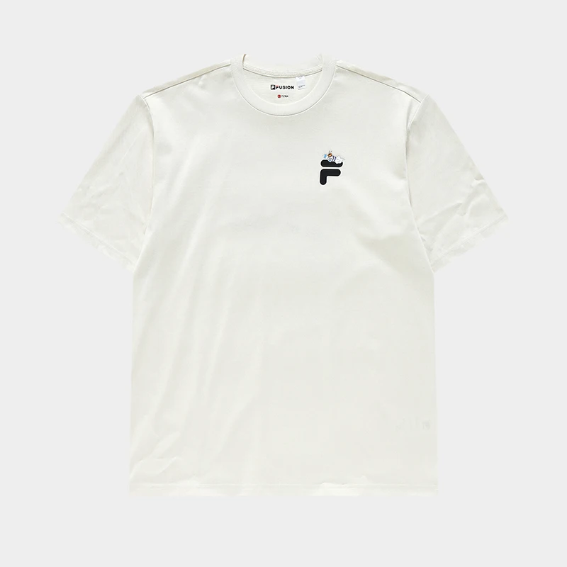 FILA FUSION斐乐情侣春季复古速干多彩针织短袖衫男女T11U323111