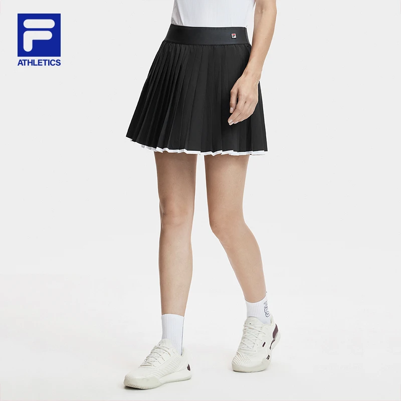 FILA斐乐女装夏季穿搭时尚百搭春夏宽松梭织运动裙女士网球半裙