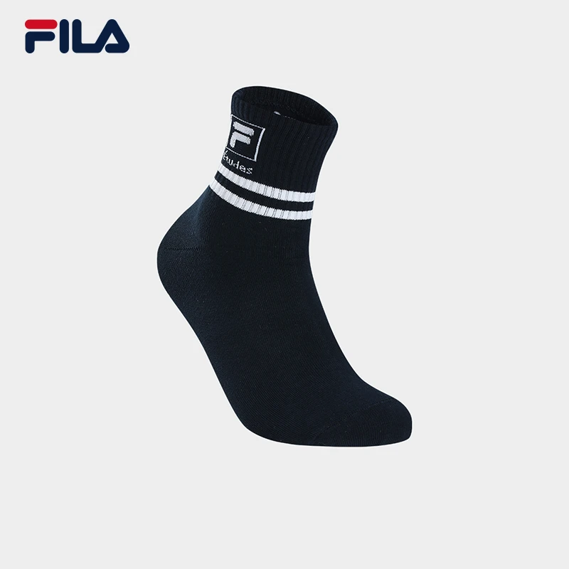 FILA斐乐<官方正品2023年复古百搭经典潮流中腰袜男>F13M326301F