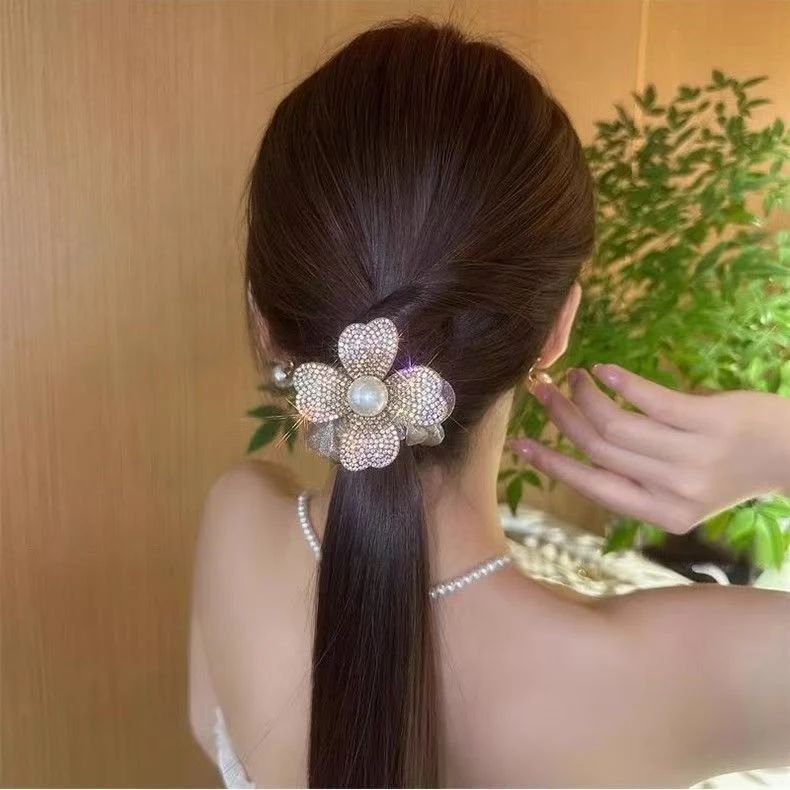 气质发饰高弹力皮筋发圈发绳满钻花头绳轻奢