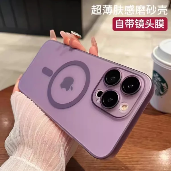 磁吸苹果15promax手机壳带镜头膜iphone14超薄磨砂13高级感12全包