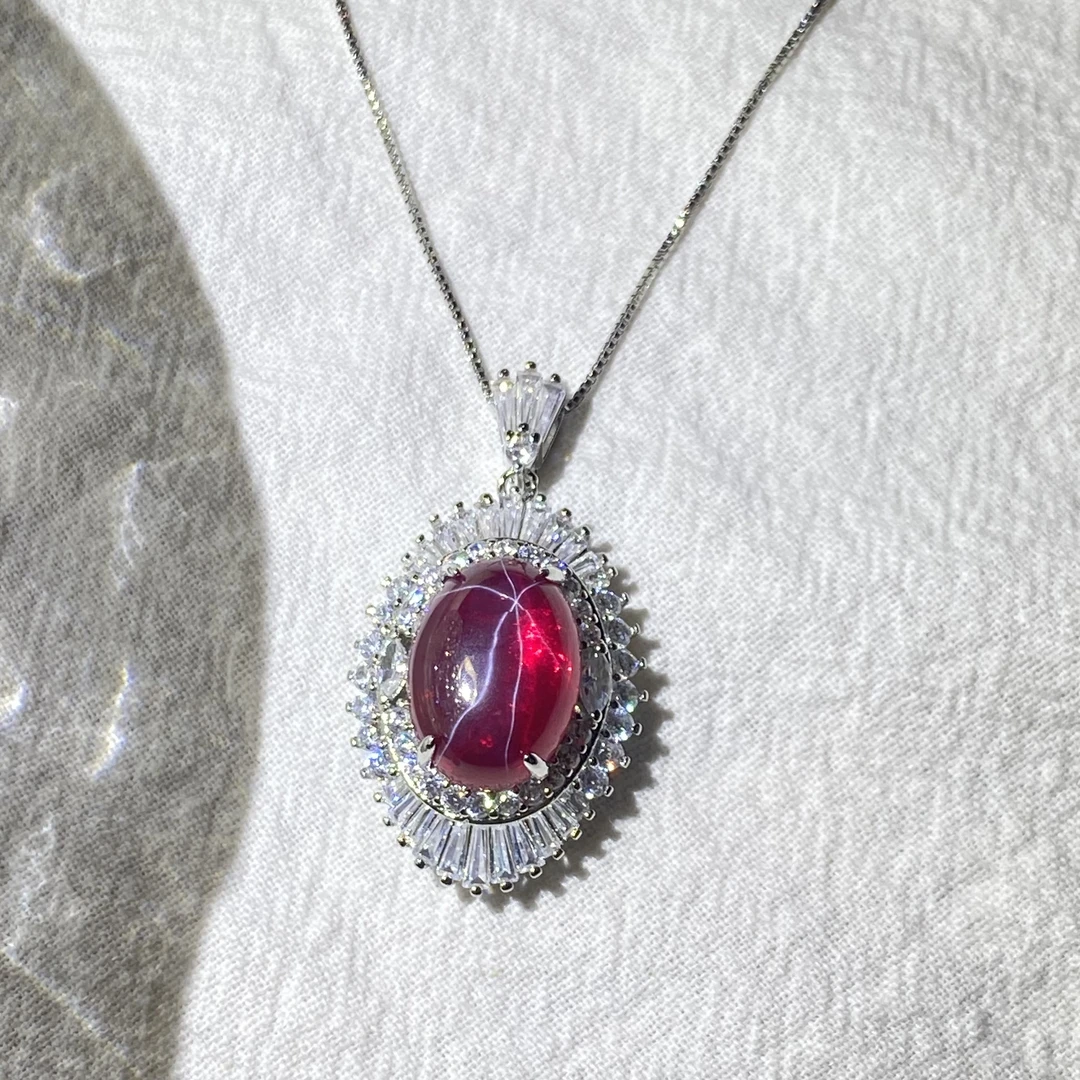 【橘子专属】烈焰之心六芒星红色项链ZSS6795