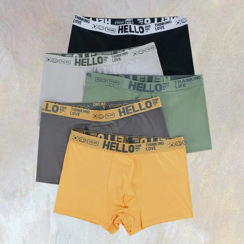 爆款男士内裤2024男生四角可爱少年高档印花时尚大码平角内裤男款