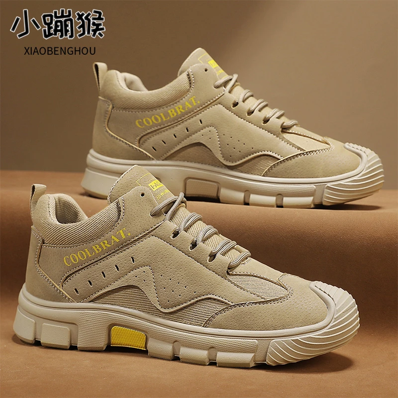 男鞋秋季新款户外百搭厚底耐磨鞋子男款运动休闲低帮工装鞋AC2277