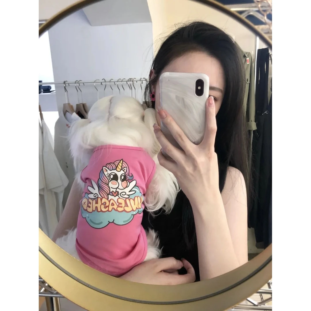 韩国ins马尔济斯幼猫夏季无袖背心可爱透气宠物短袖猫咪狗狗衣服