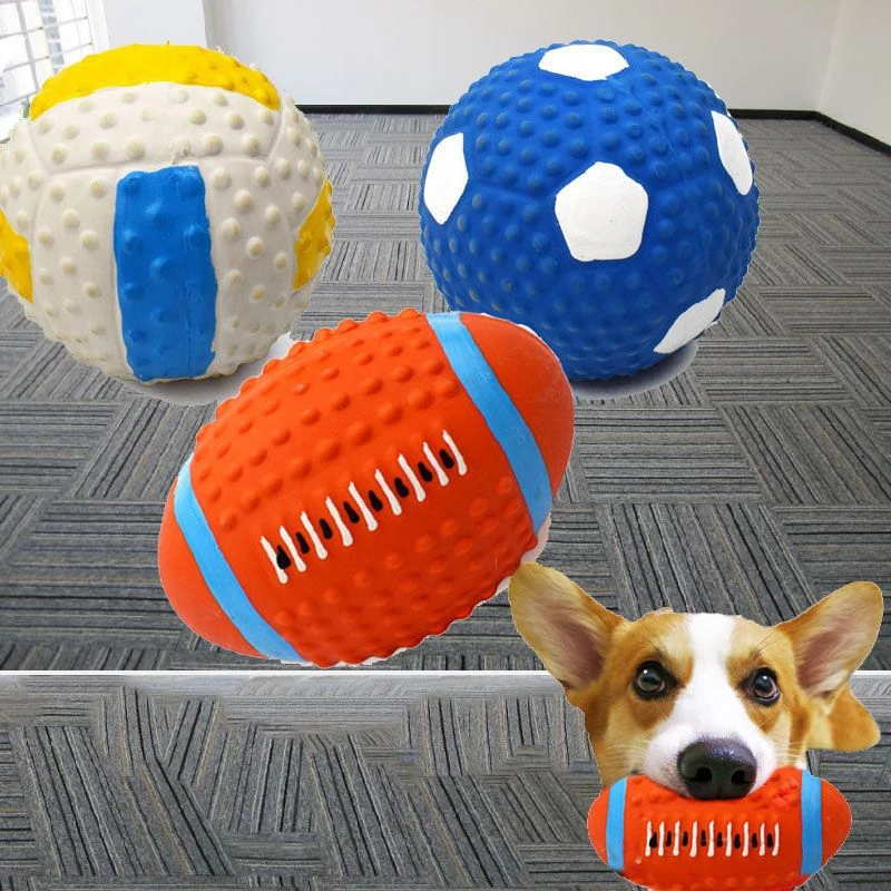 狗玩具耐咬大中小型犬磨牙泰迪金毛法斗玩具球带声音狗狗橄榄球