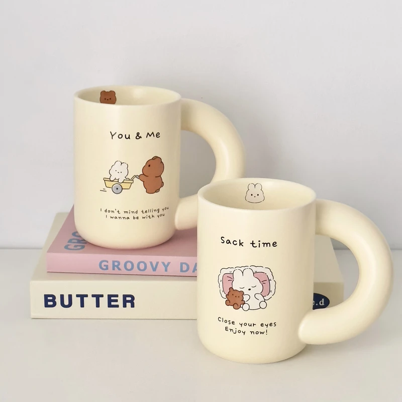 可爱创意卡通马克杯大容量学生少女心情侣杯家用简约喝水杯高颜值