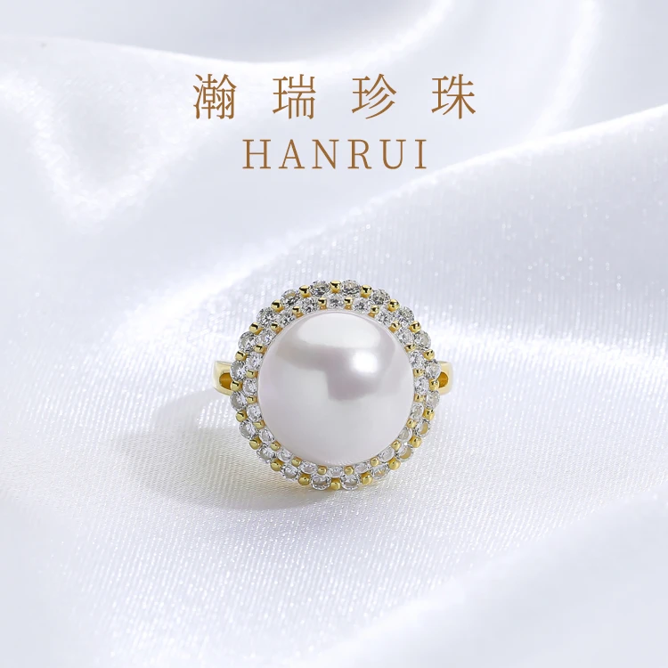 婵婵【云阶之境】淡水12-13mm梦幻加百利龙珠珍珠白色珍珠戒指
