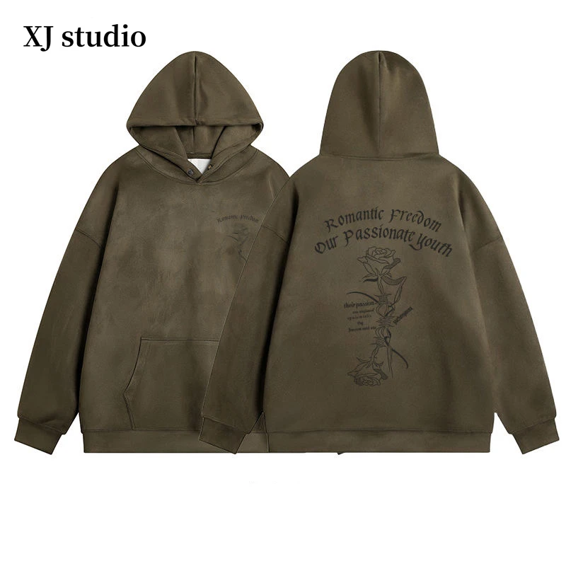 ASKISR美式复古400克重磅连帽卫衣潮牌上衣外套宽松百搭-DY114