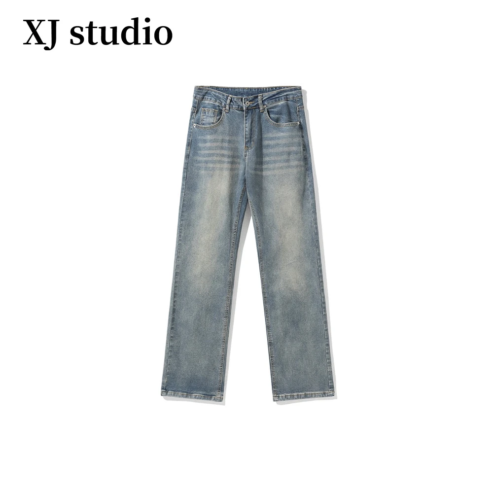 ASKISRDY911高街美式痞帅做旧设计感水洗宽松直筒牛仔裤