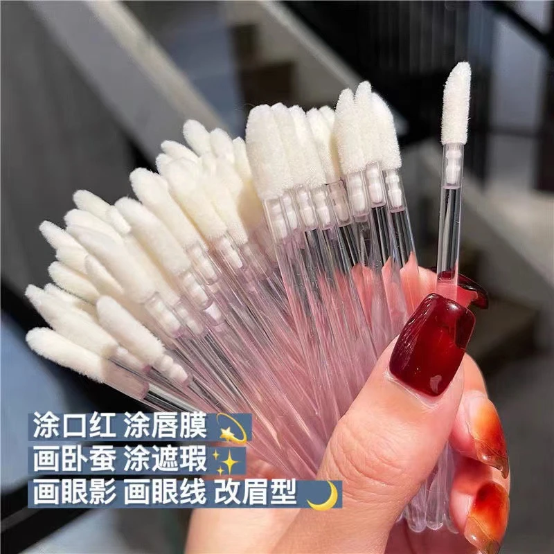 一次性硅胶植绒棉签唇刷口红唇釉刷化妆神器棒化妆工具便携式清洁