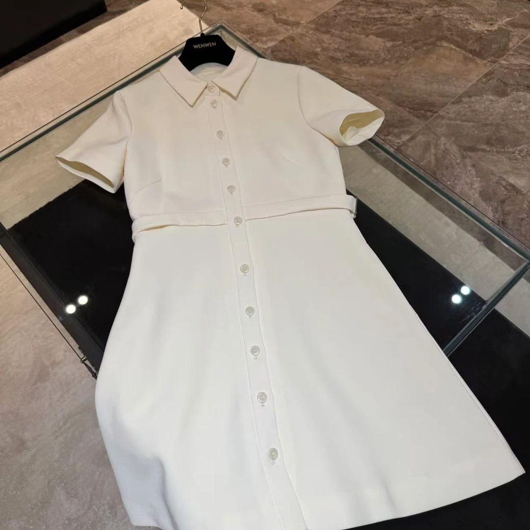 WW2025新款女士气质白色时尚连衣裙C006