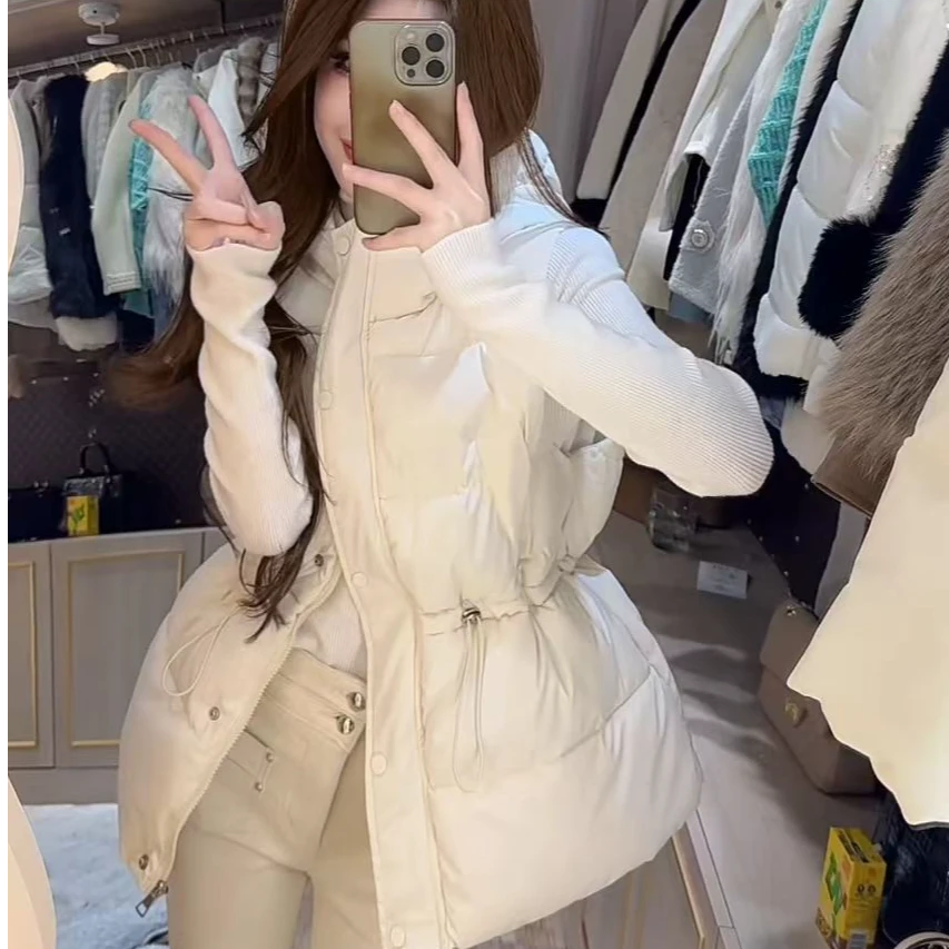 8711# 连帽 收腰棉服马甲 衣长63