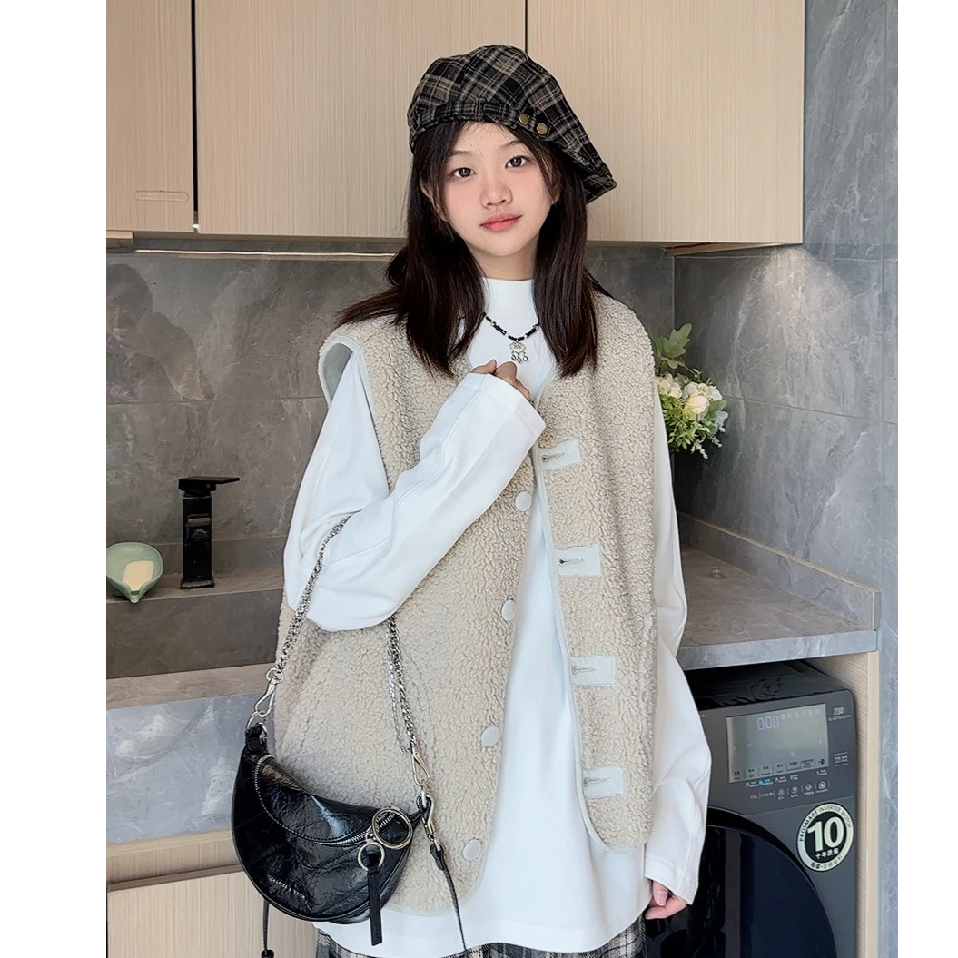 跳跳鱼童装  韩版复古加厚马甲外套冬季洋气宽松休闲外套269134