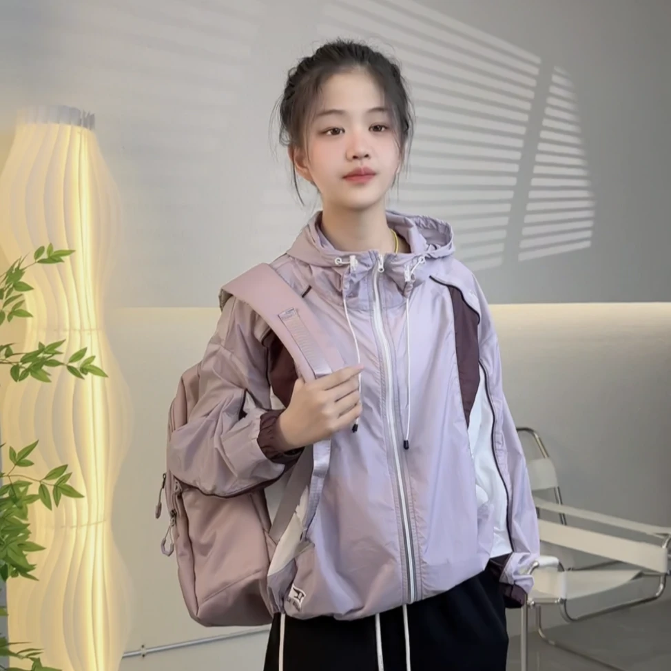 【跳跳鱼推荐】夏季新款户外亲子透气拼色时尚防晒衣外套249091