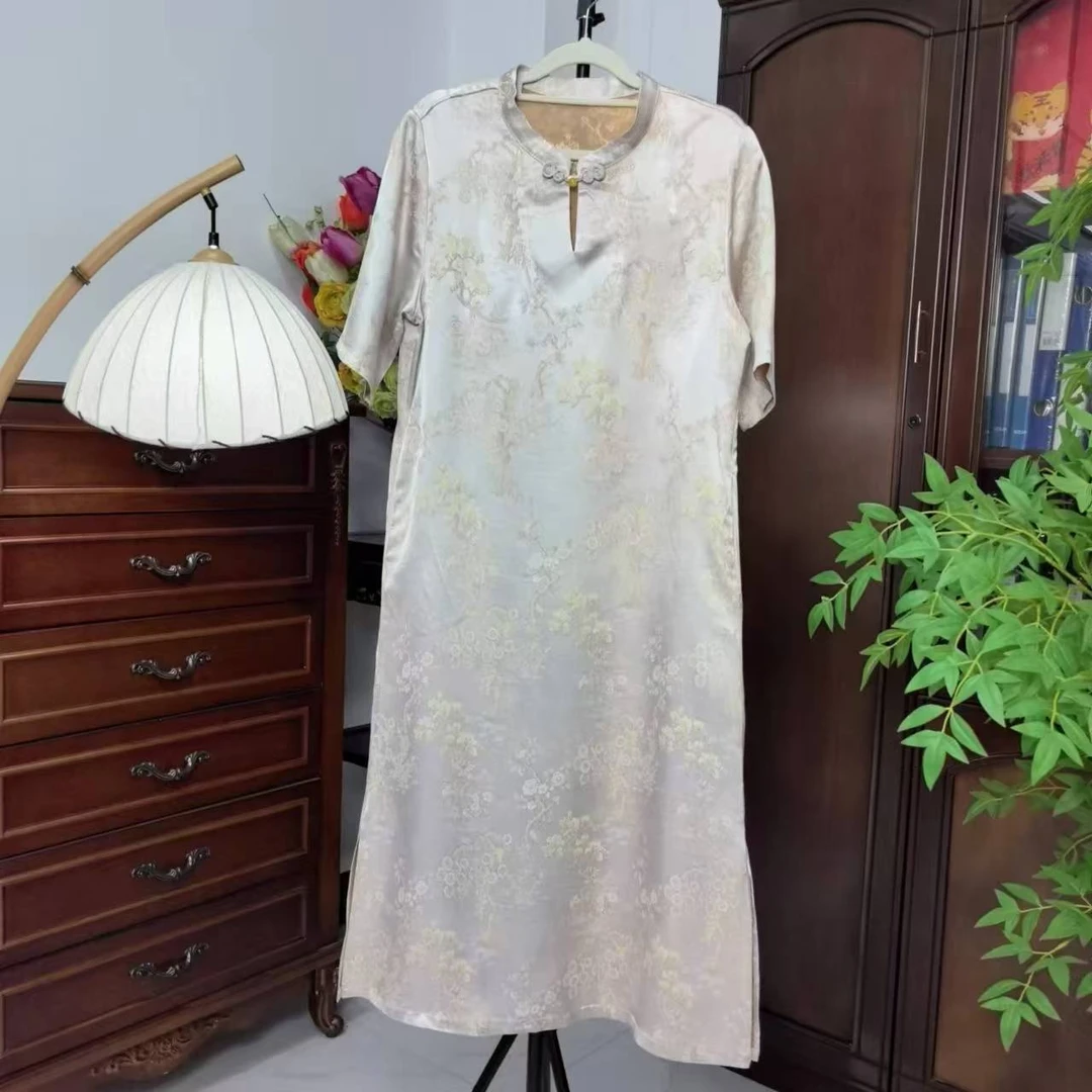 新中式改良旗袍连衣裙宽松连衣裙-8158