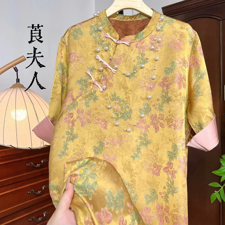 【凤禧】新中式国风气质斜襟改良式旗袍连衣裙