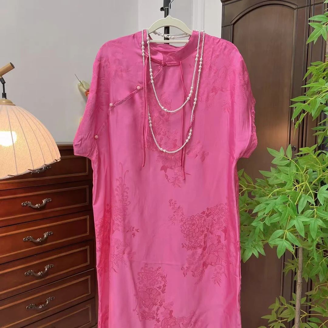 新中式改良旗袍连衣裙宽松连衣裙-8059