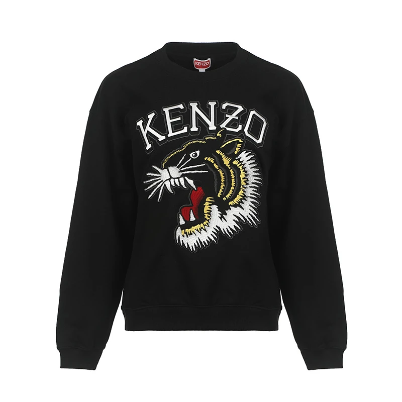 KENZO/肯佐女士宽松休闲虎头刺绣圆领套头长袖卫衣FD62SW095
