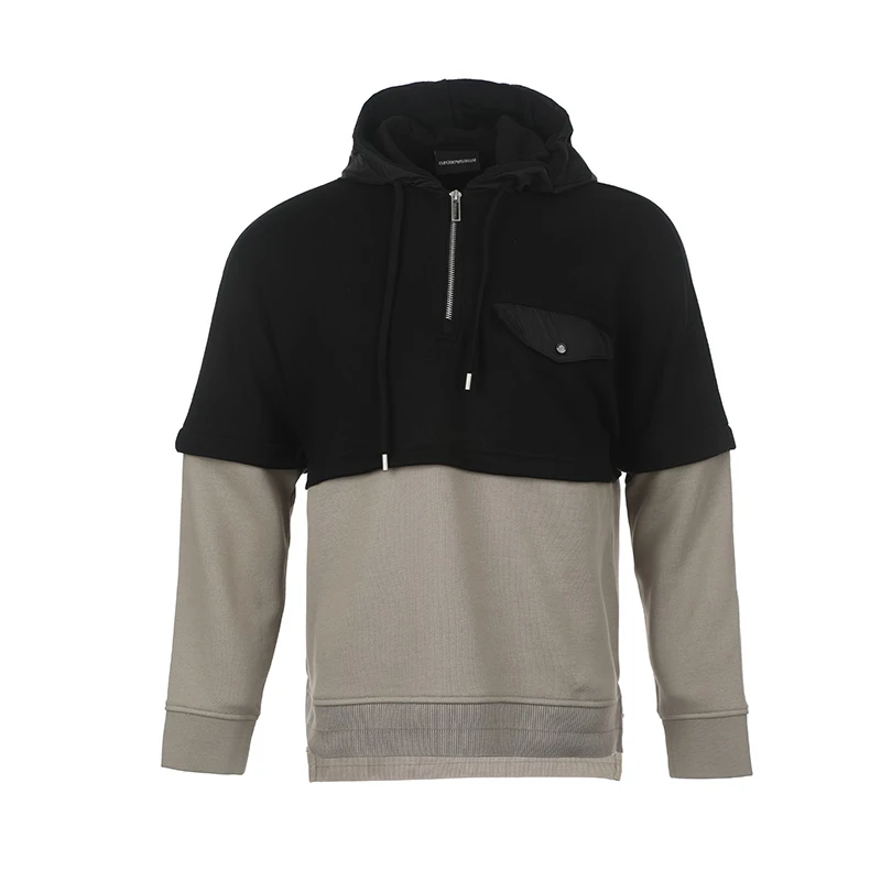 EMPORIO ARMANI 阿玛尼男士拼色休闲微弹宽松套头卫衣6R1MBV1JWPZ