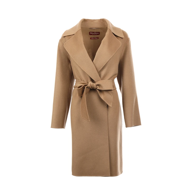 MAX MARA STUDIO 2024春夏羊毛混纺系带女大衣2416011011000TOTEM
