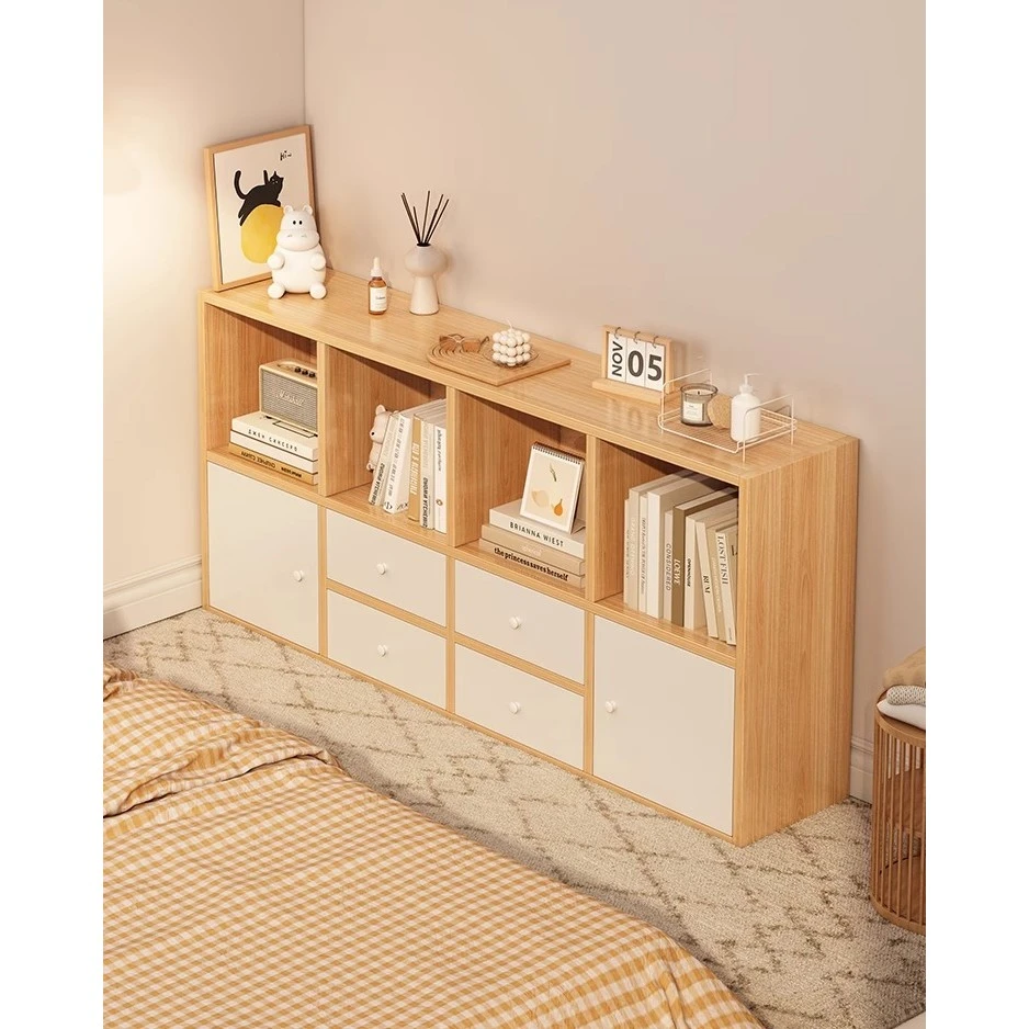 简易书架落地置物架书柜收纳柜家用客厅矮柜靠墙柜子储物柜格子柜