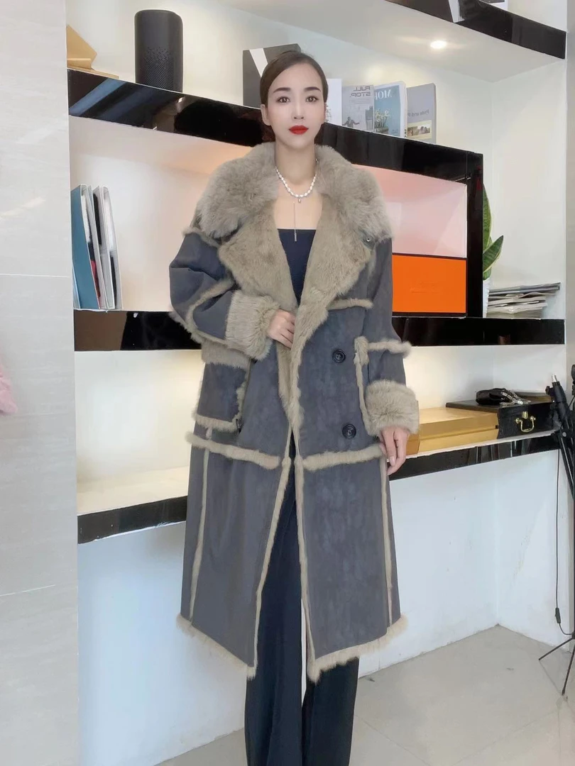 2024气质冬季新款欧仑风格时尚女装长款外套女士中长款设计师