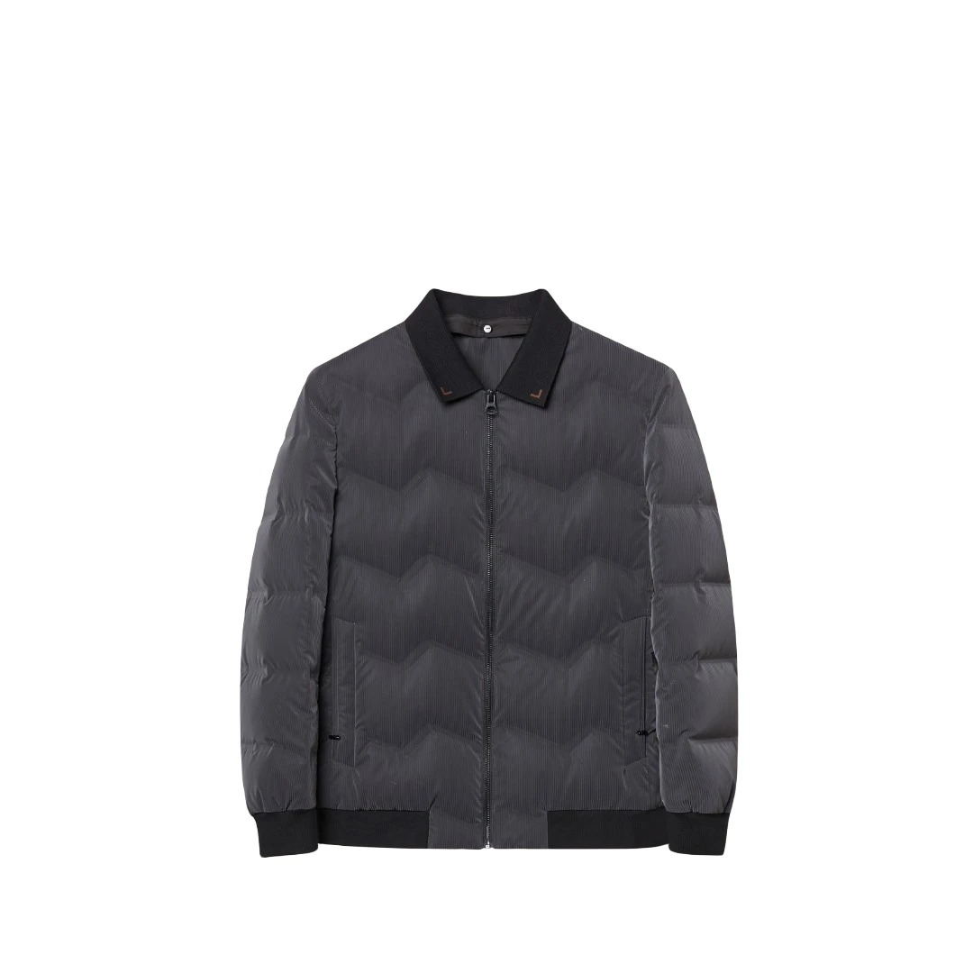 培蒙/PEIMENG男士90白鸭绒针织翻领羽绒服 5909