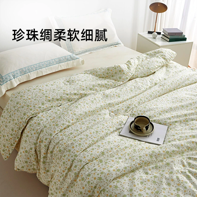 季米家居维卡小碎花四季被 薄款可机洗四季被亲肤简约宿舍家用